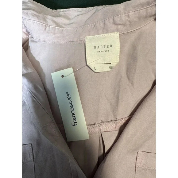 New Harper Heritage Button Up Women’s Top Size Large In Pink #0835 - Picture 6 of 9